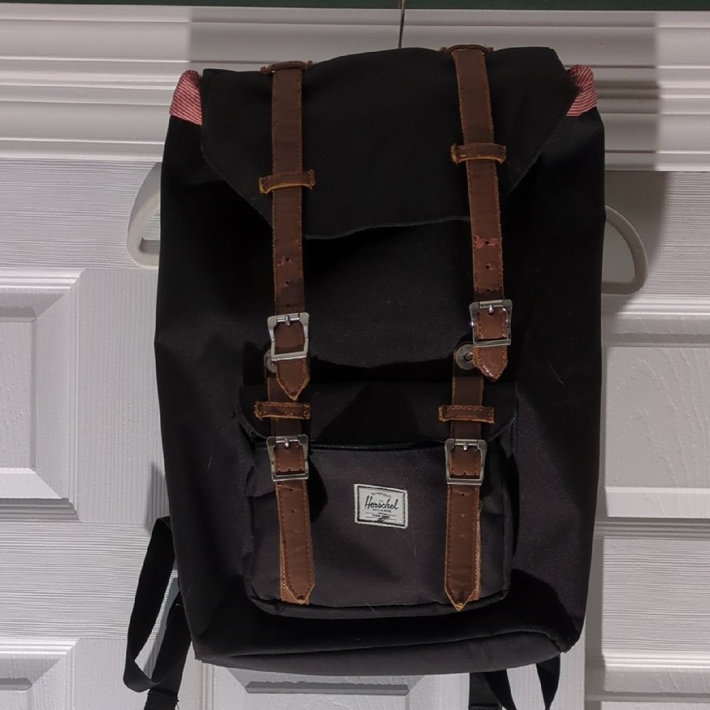 Herschel Supply Company Black Backpack with Brown Straps